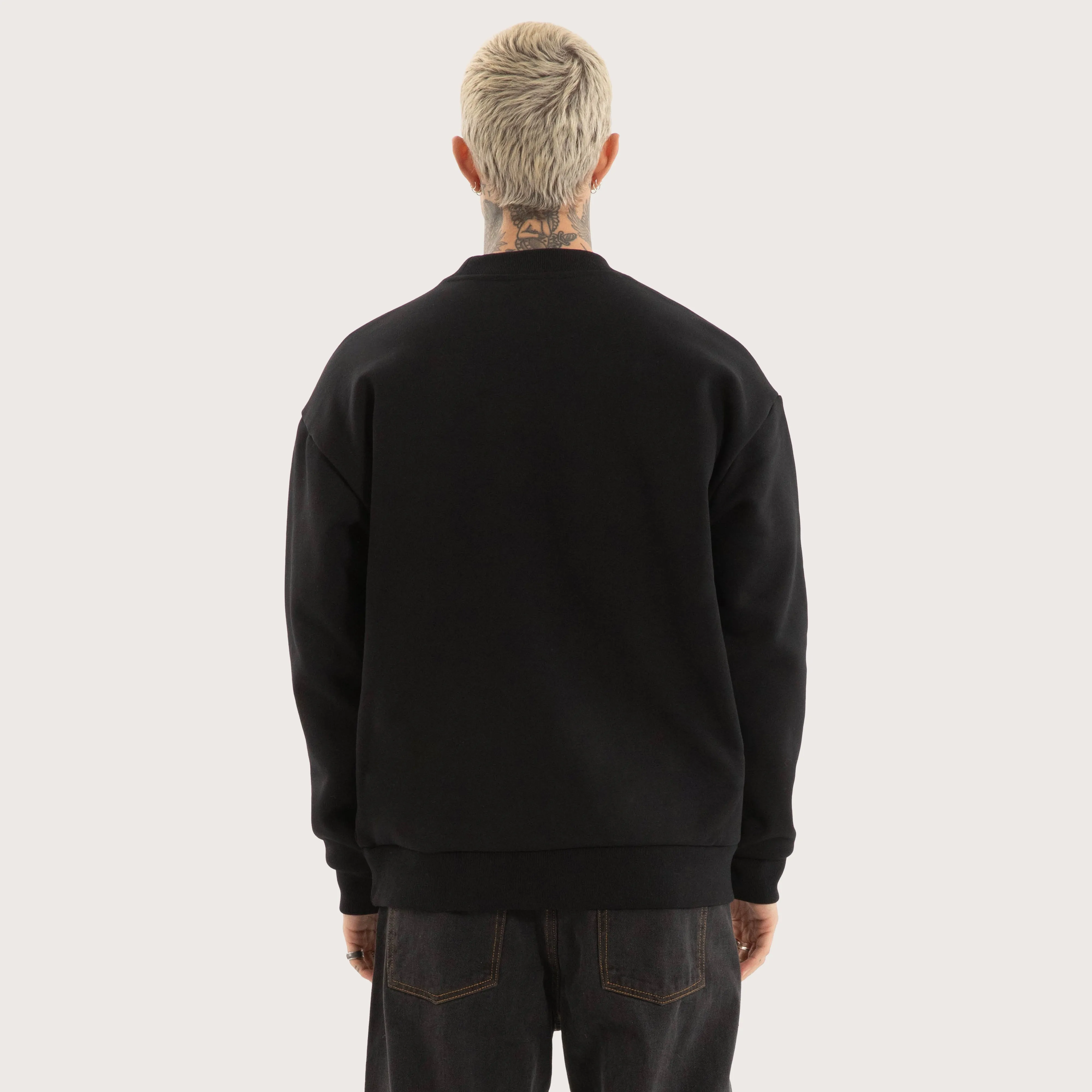 System Relaxed Sweater Jet Black