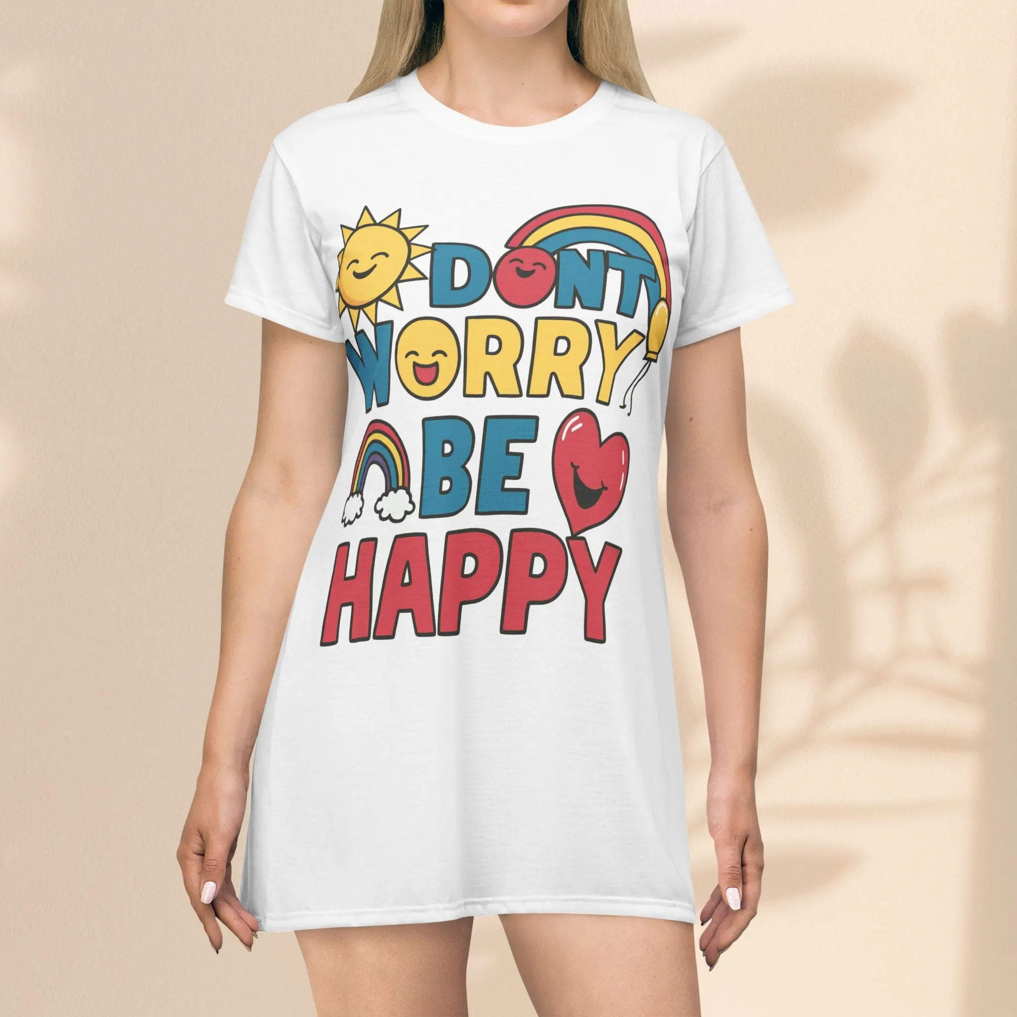 T-Shirt Dress  - Don't Worry Be Happy
