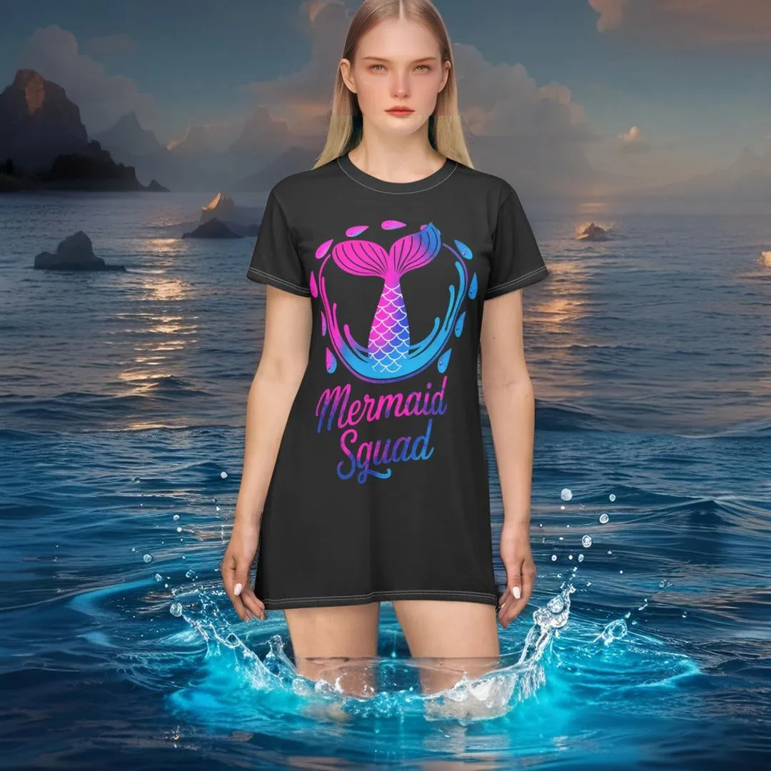 T-Shirt Dress  - Mermaid Squad
