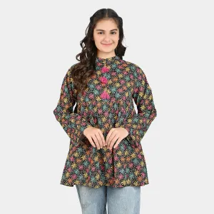 Teens Girls Printed Cotton Casual Tops