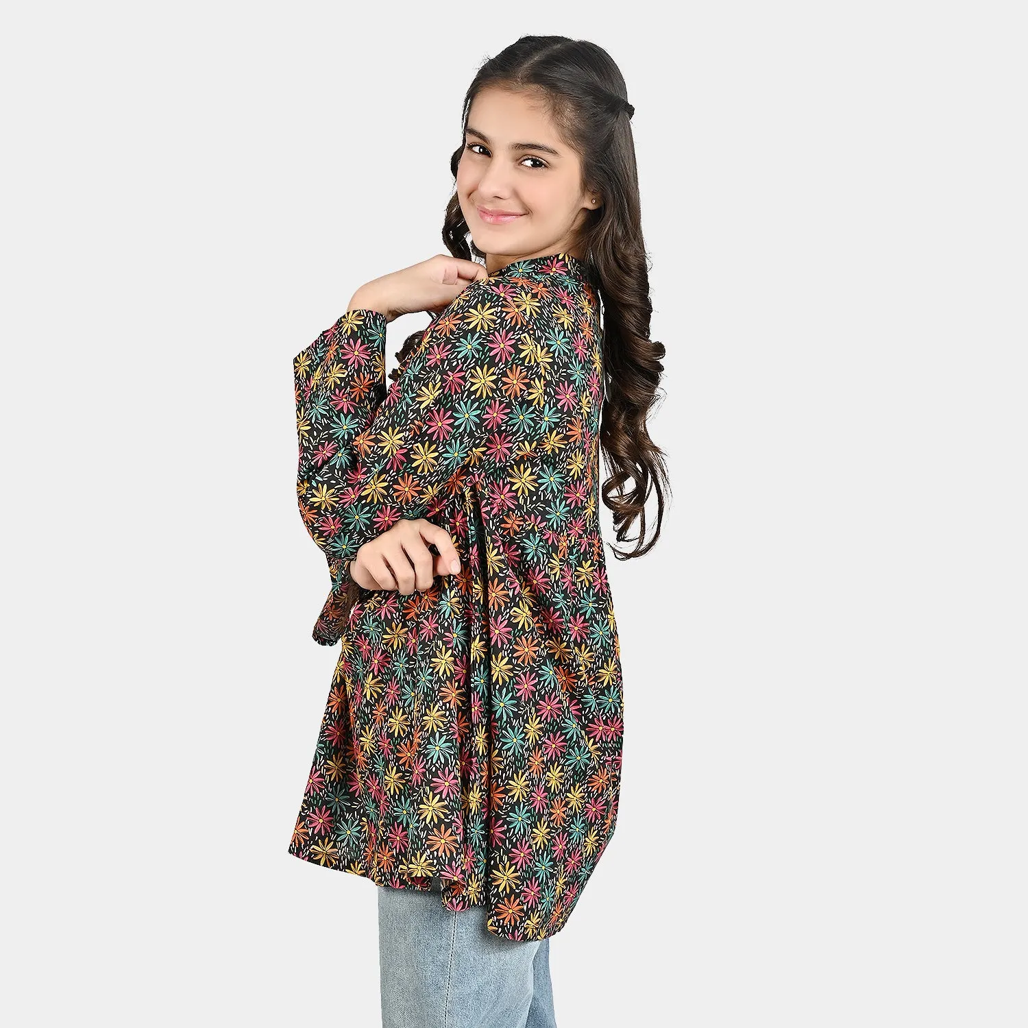 Teens Girls Printed Cotton Casual Tops