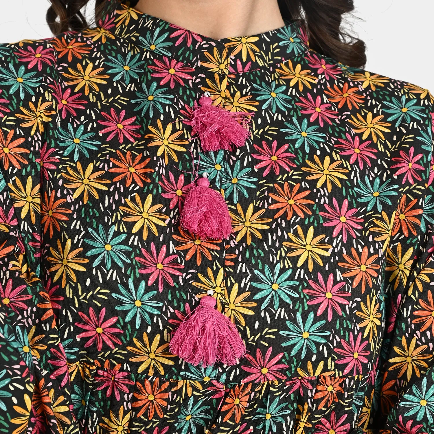 Teens Girls Printed Cotton Casual Tops