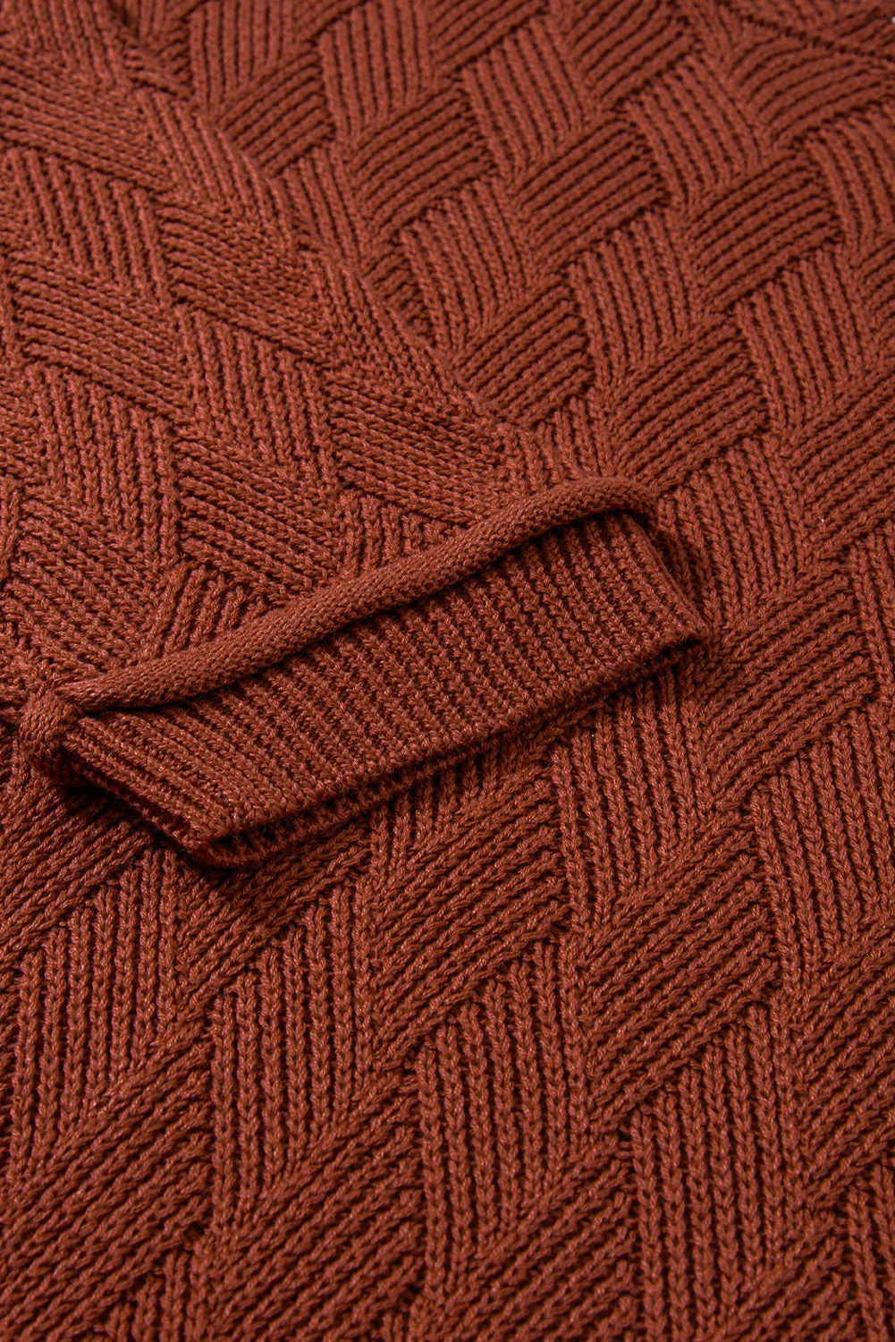 Textured Crew Neck Loose Sweater