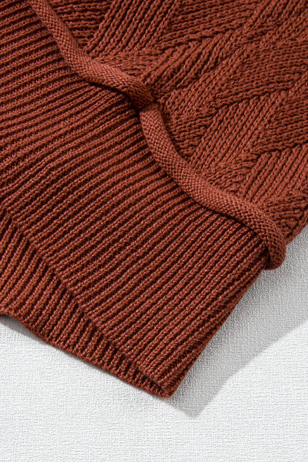 Textured Crew Neck Loose Sweater