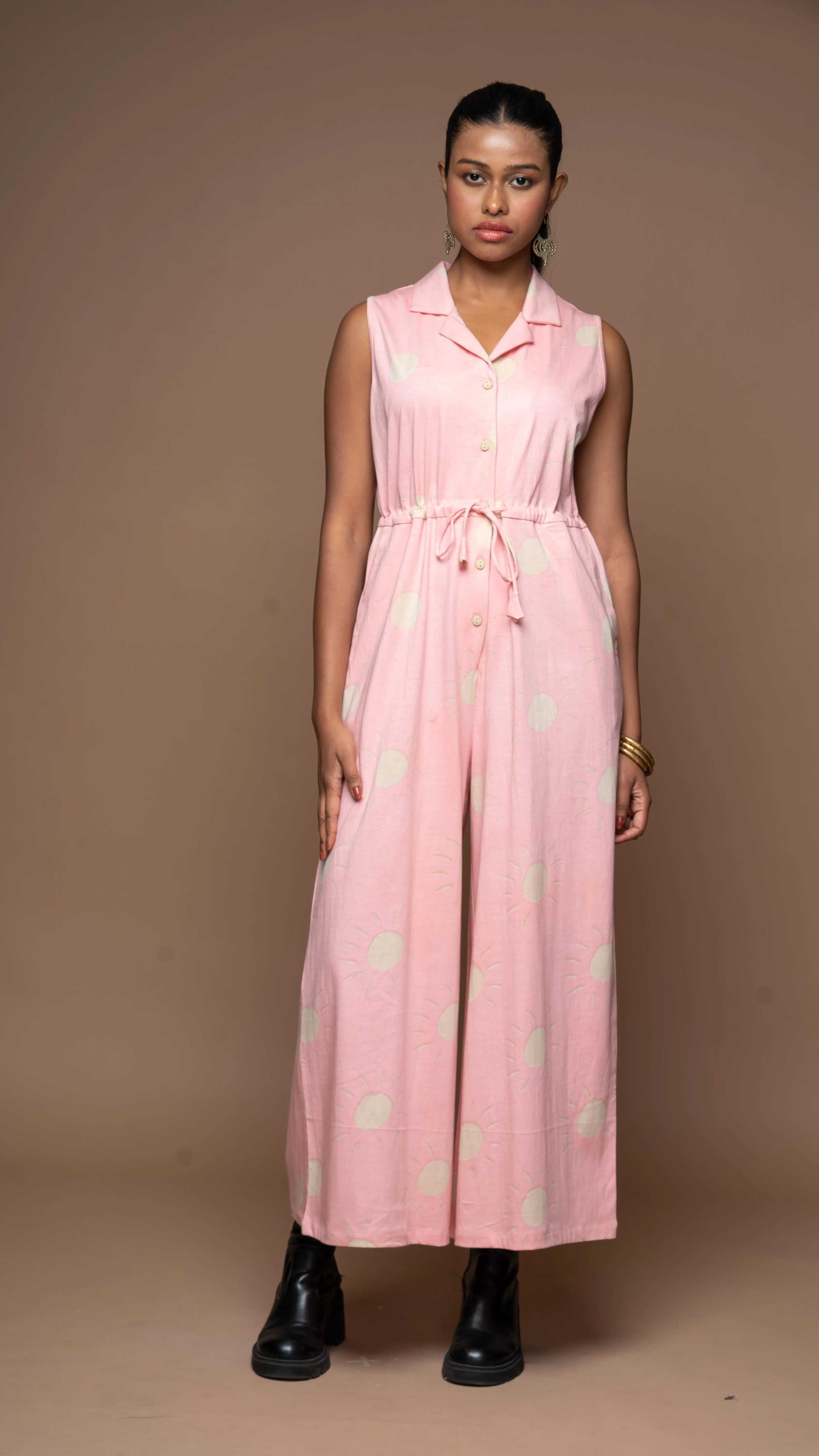 The Collared Look Jumpsuit in Sunshines On Pattern