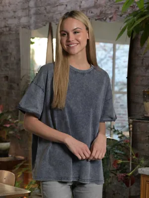 The Effortless Snow Washed Tee - Denim