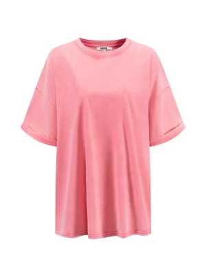 The Effortless Snow Washed Tee - Sachet Pink