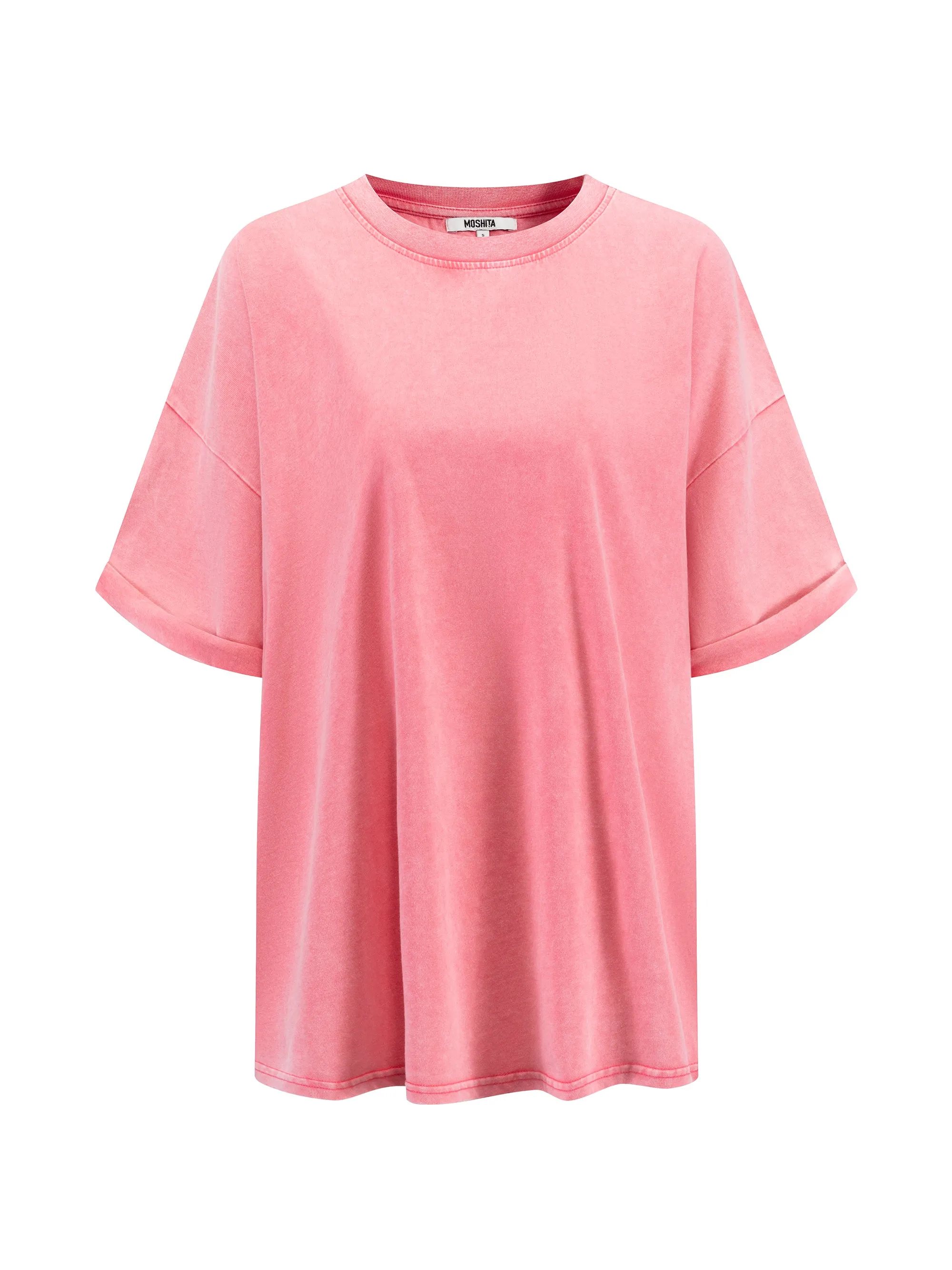 The Effortless Snow Washed Tee - Sachet Pink