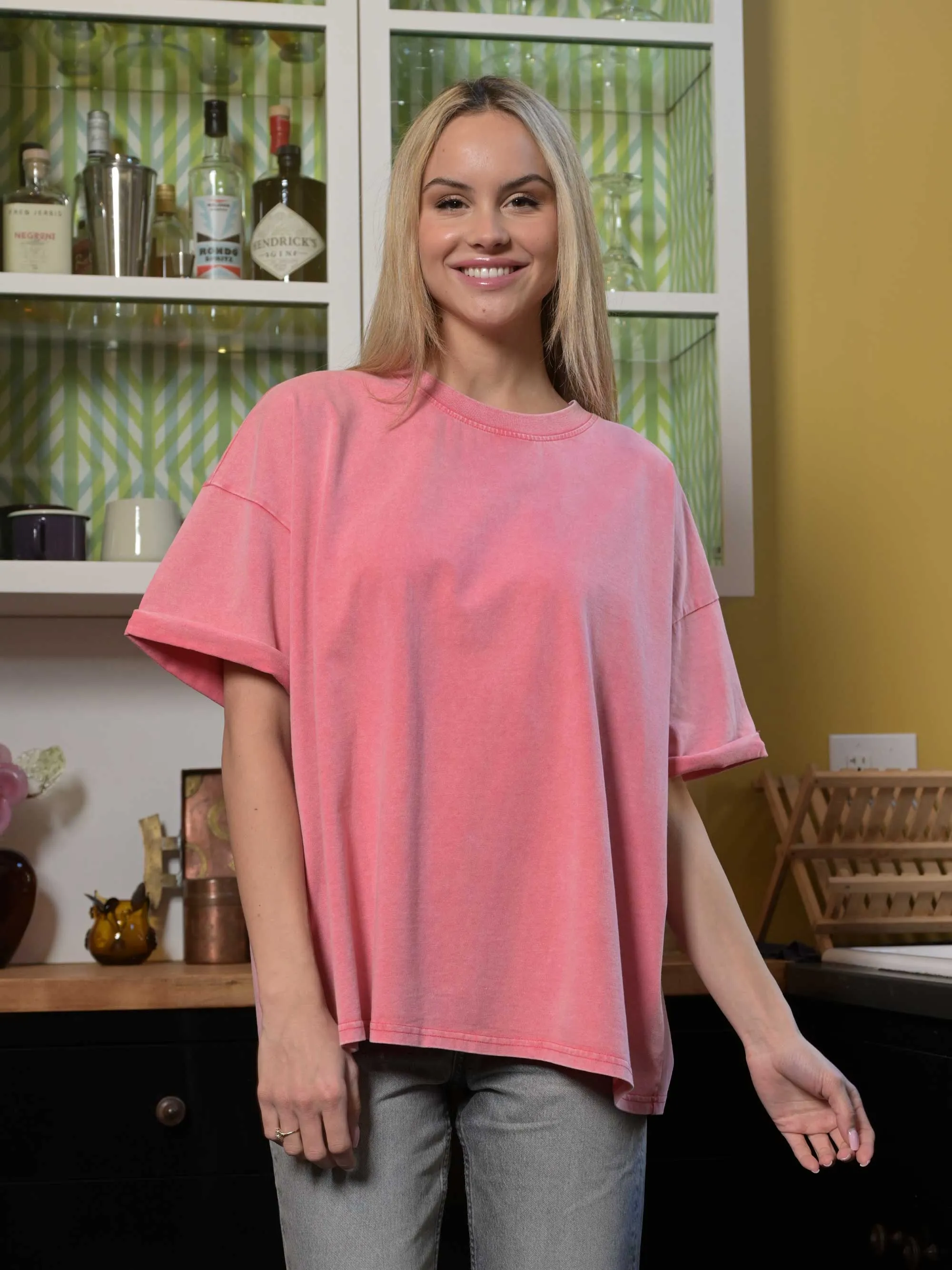The Effortless Snow Washed Tee - Sachet Pink