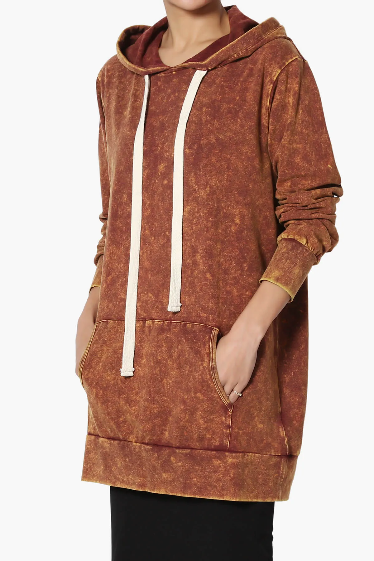 Trophy Acid Wash Hoodie Tunic PLUS