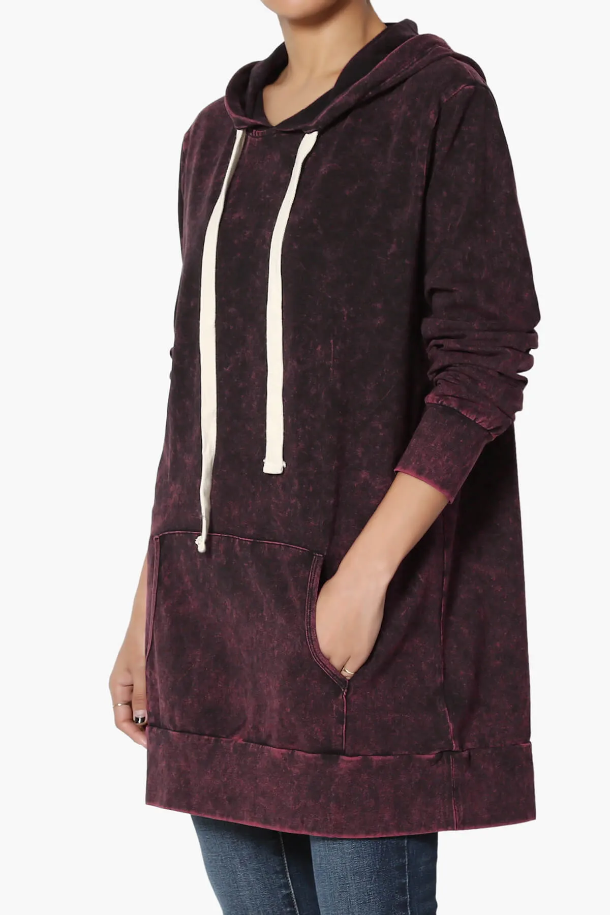 Trophy Acid Wash Hoodie Tunic PLUS