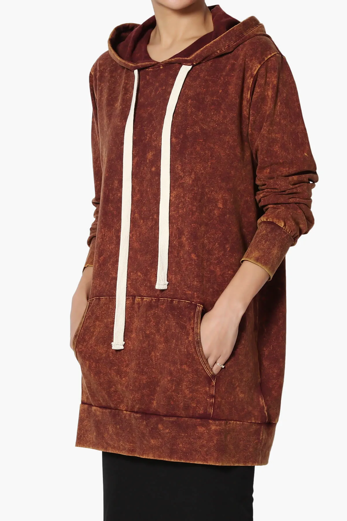 Trophy Acid Wash Hoodie Tunic PLUS