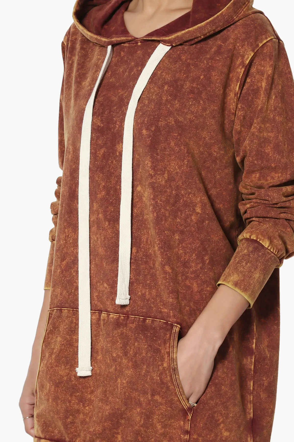 Trophy Acid Wash Hoodie Tunic PLUS