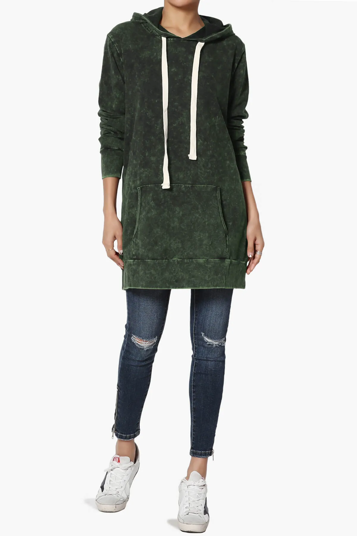 Trophy Acid Wash Hoodie Tunic PLUS