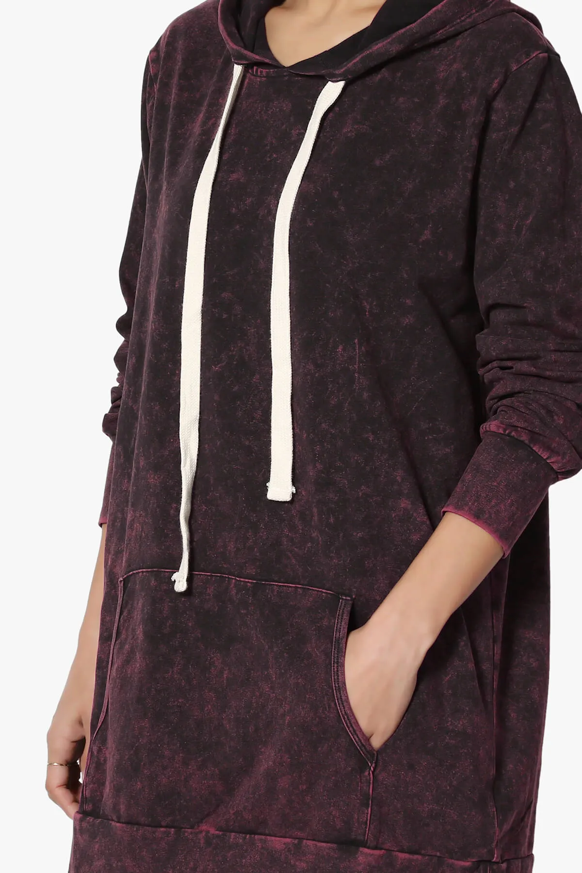 Trophy Acid Wash Hoodie Tunic PLUS
