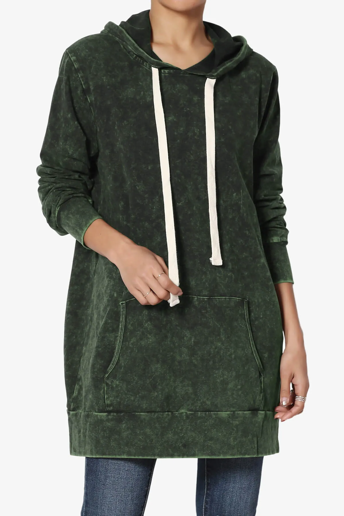 Trophy Acid Wash Hoodie Tunic PLUS