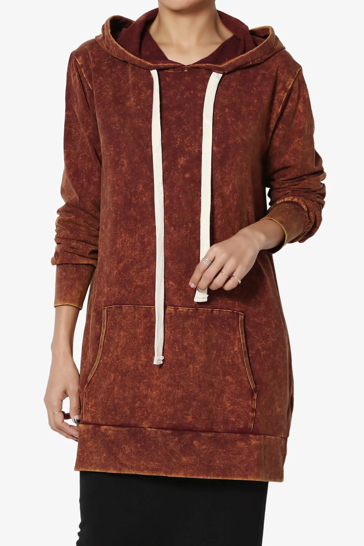 Trophy Acid Wash Hoodie Tunic PLUS