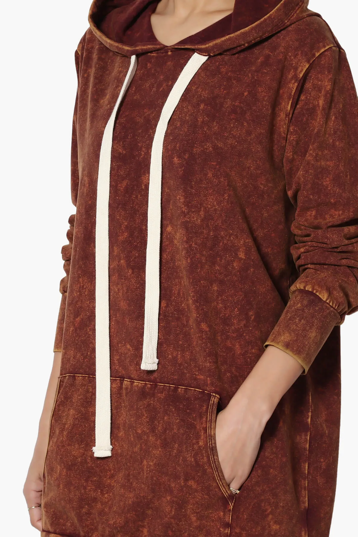 Trophy Acid Wash Hoodie Tunic PLUS