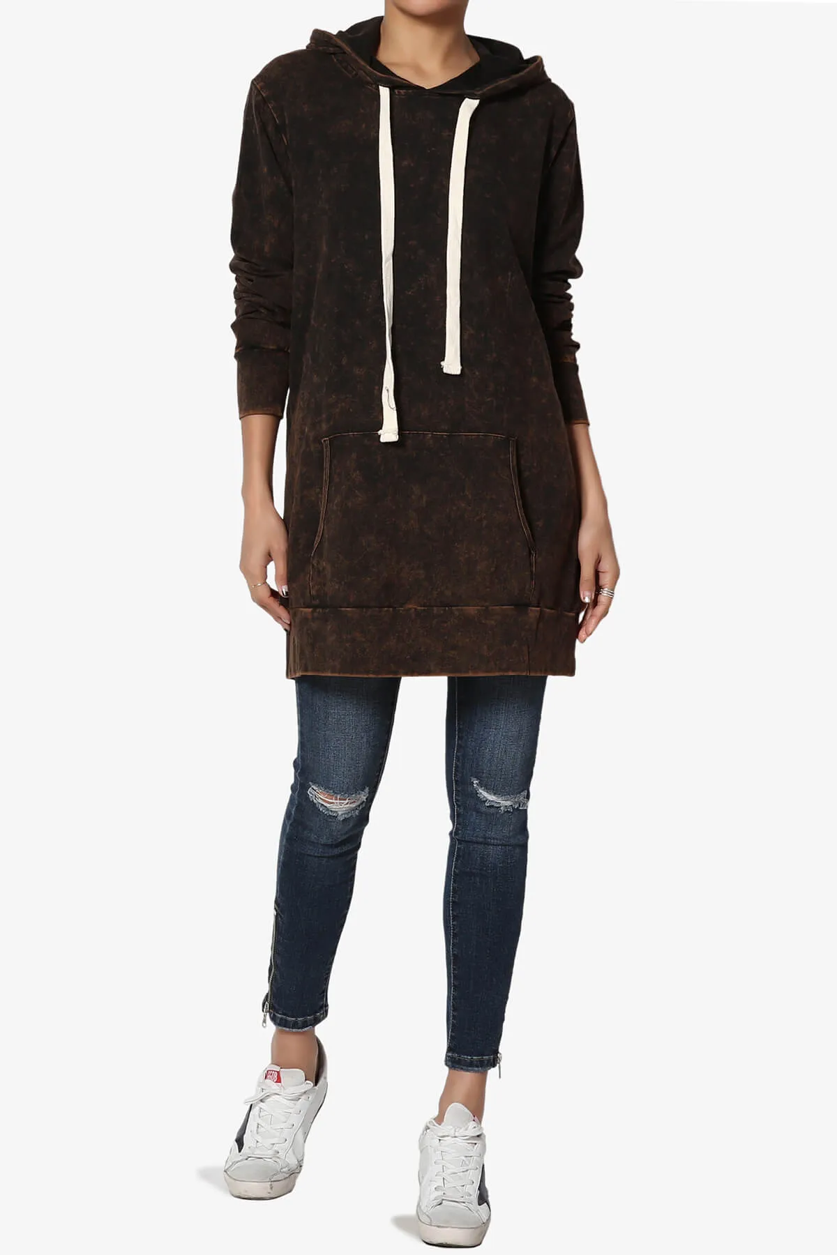 Trophy Acid Wash Hoodie Tunic PLUS
