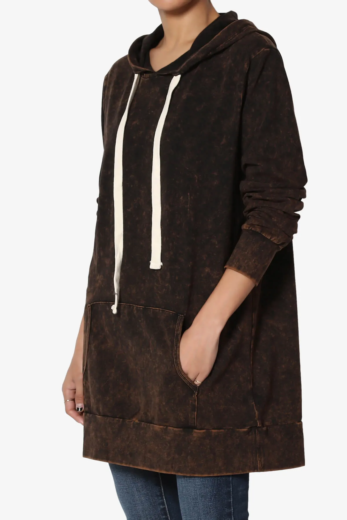 Trophy Acid Wash Hoodie Tunic PLUS