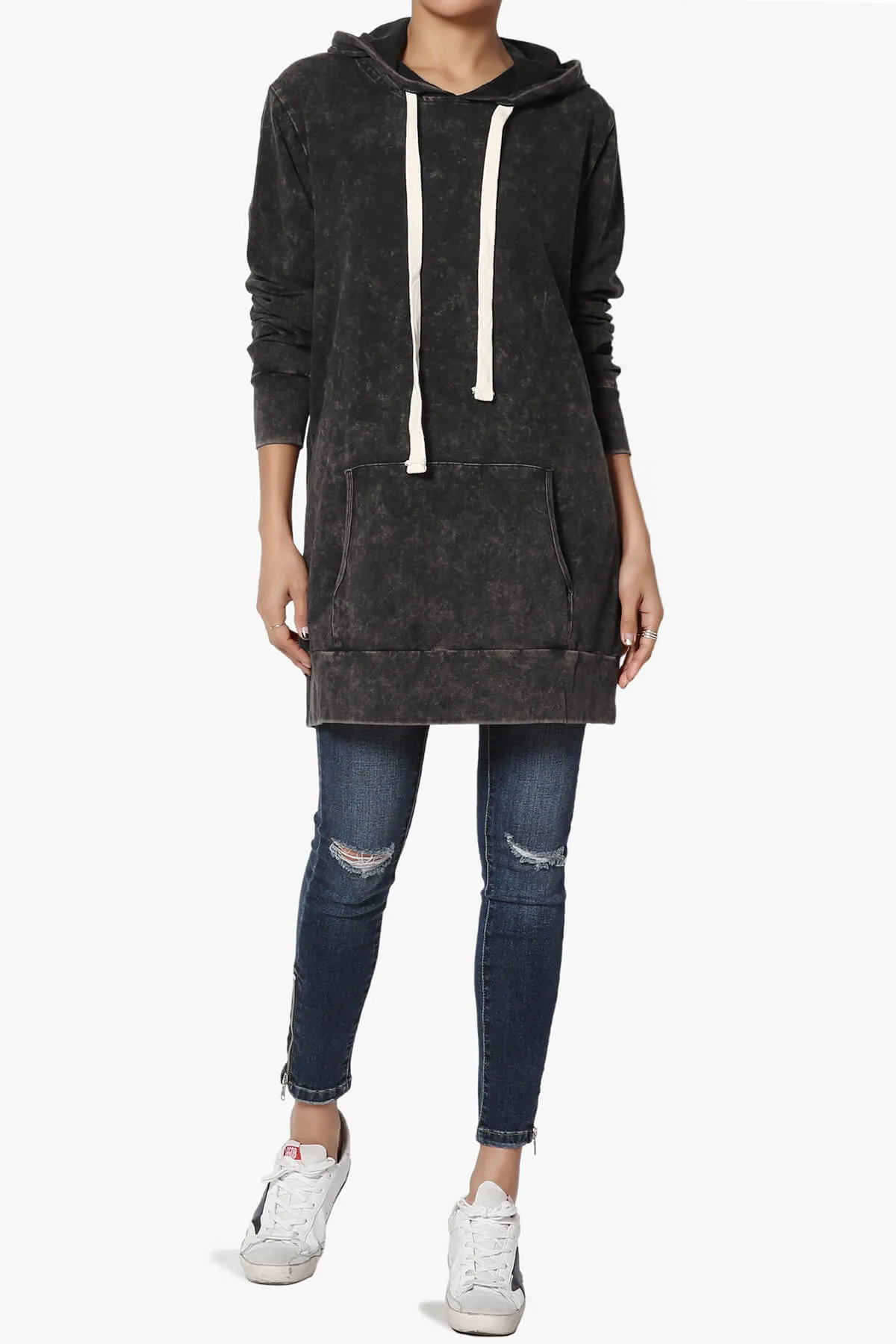 Trophy Acid Wash Hoodie Tunic PLUS