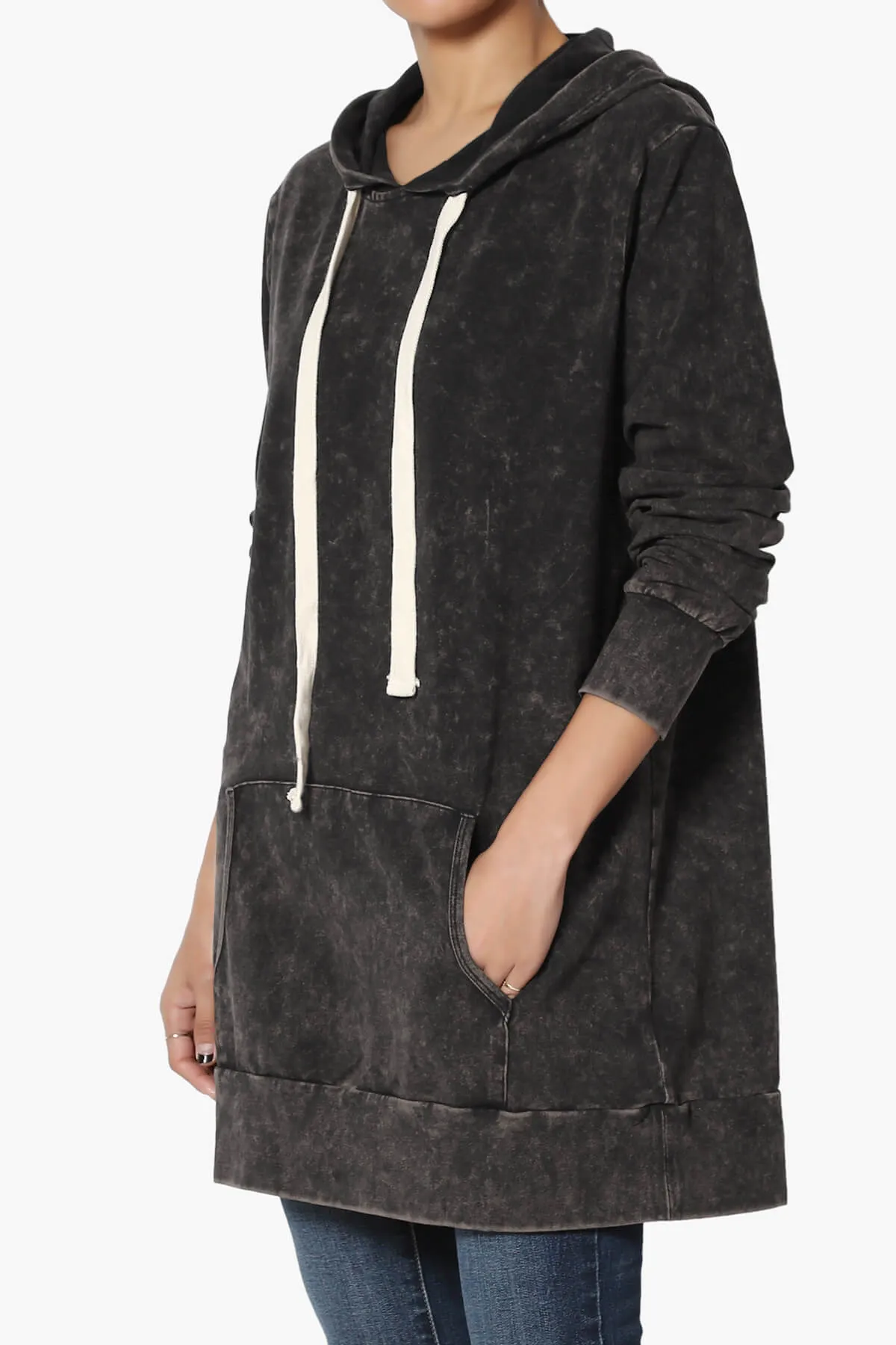 Trophy Acid Wash Hoodie Tunic PLUS