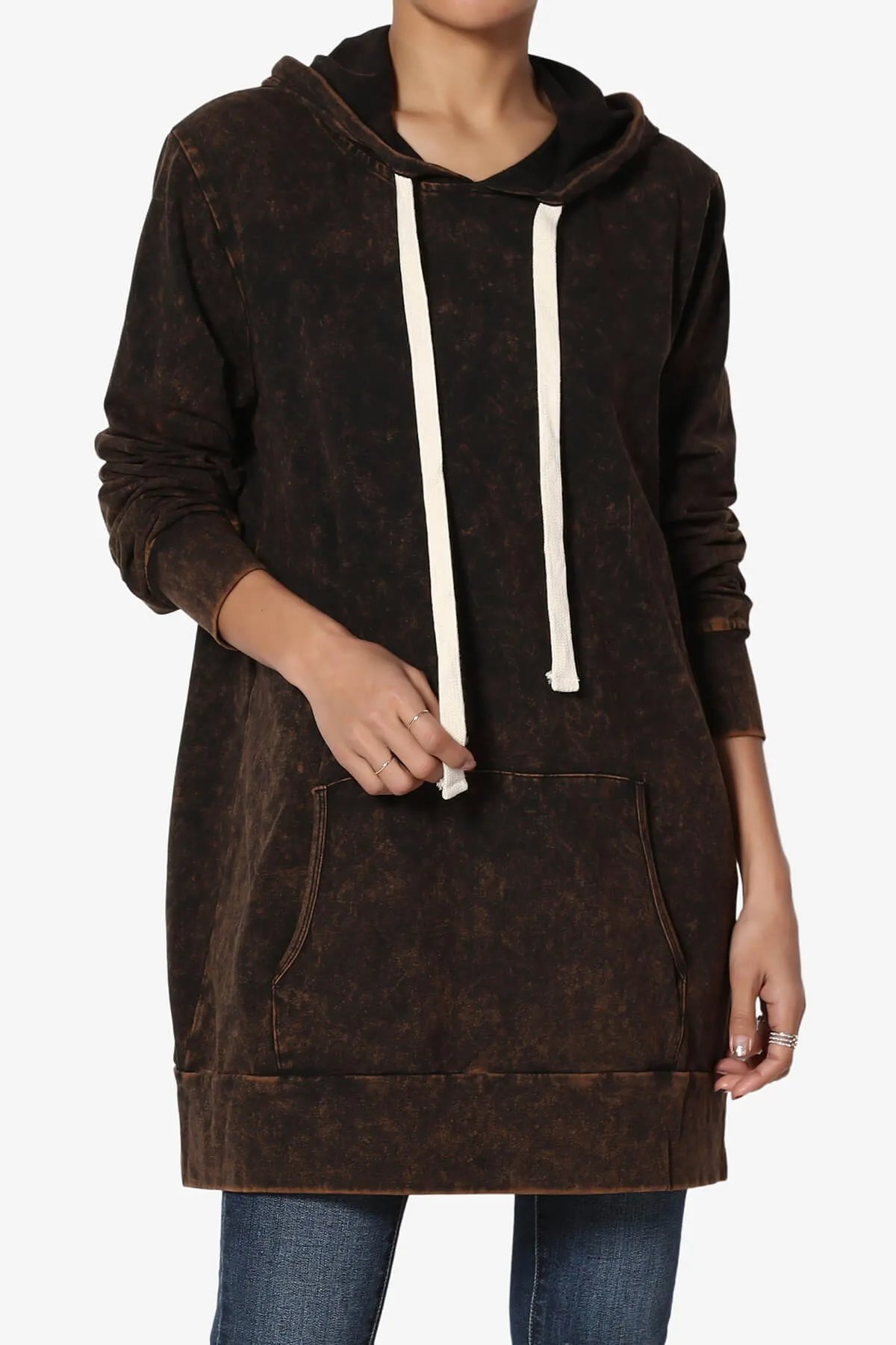 Trophy Acid Wash Hoodie Tunic PLUS