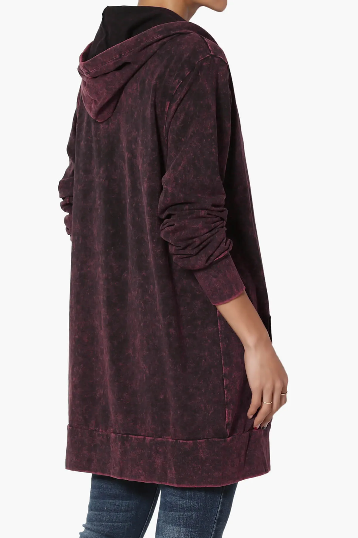 Trophy Acid Wash Hoodie Tunic PLUS