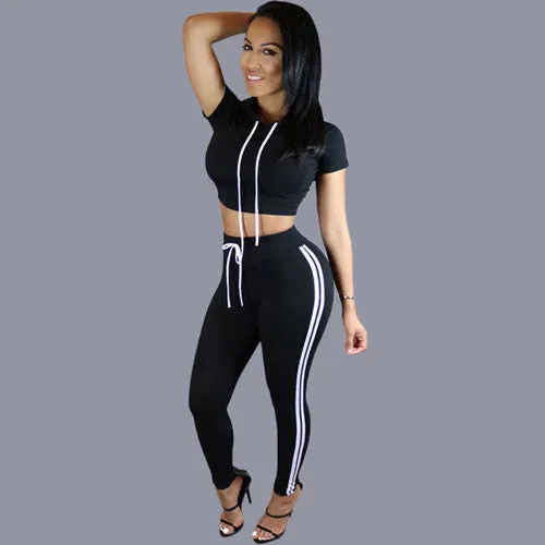 Two Piece Outfits Knitted Rompers Womens Jumpsuit Long Pants Crop Tops Overalls High Quality Sexy Bodycon Bodysuit