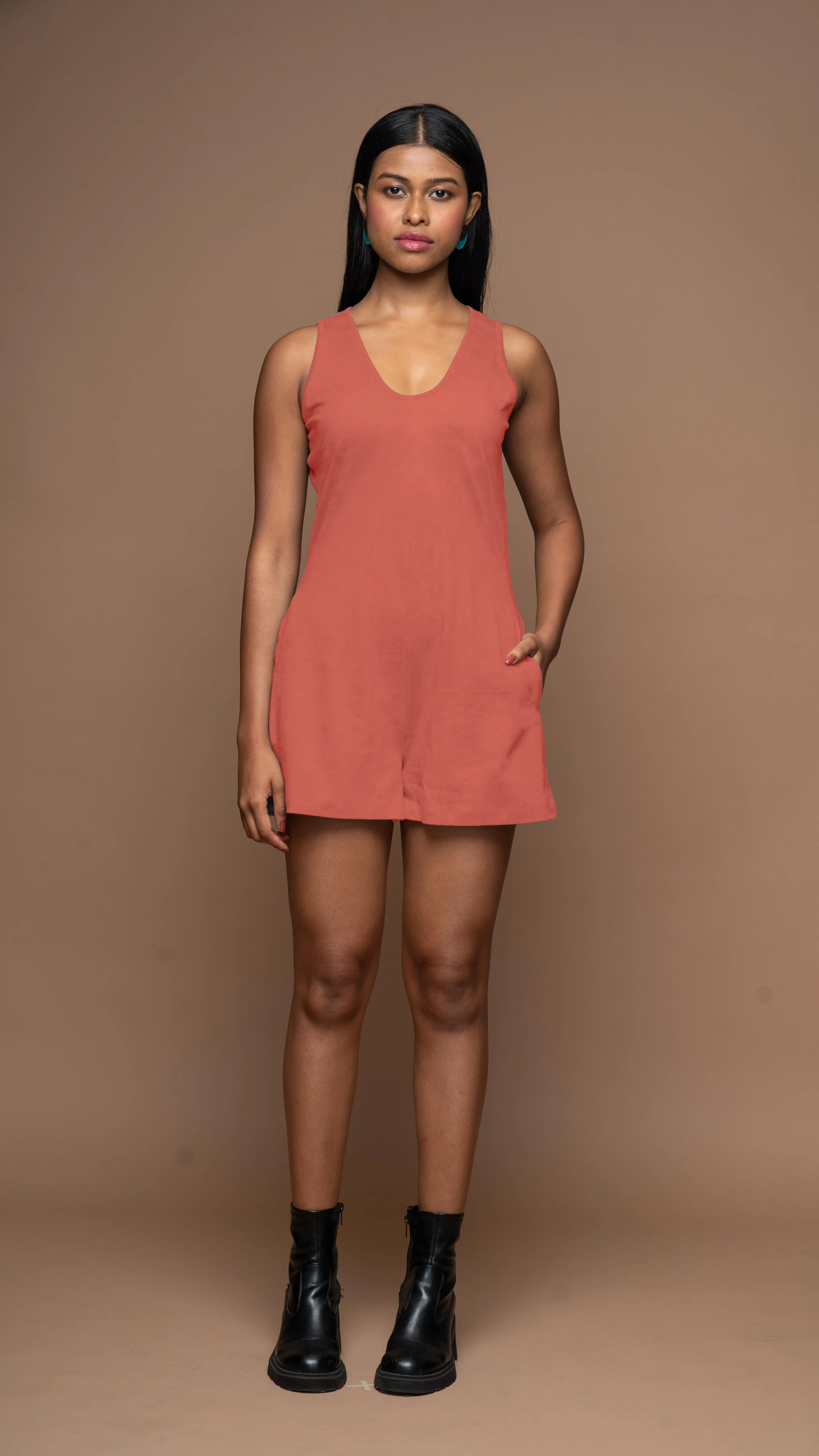 U-Radiance Jumpsuit in Dusty Red