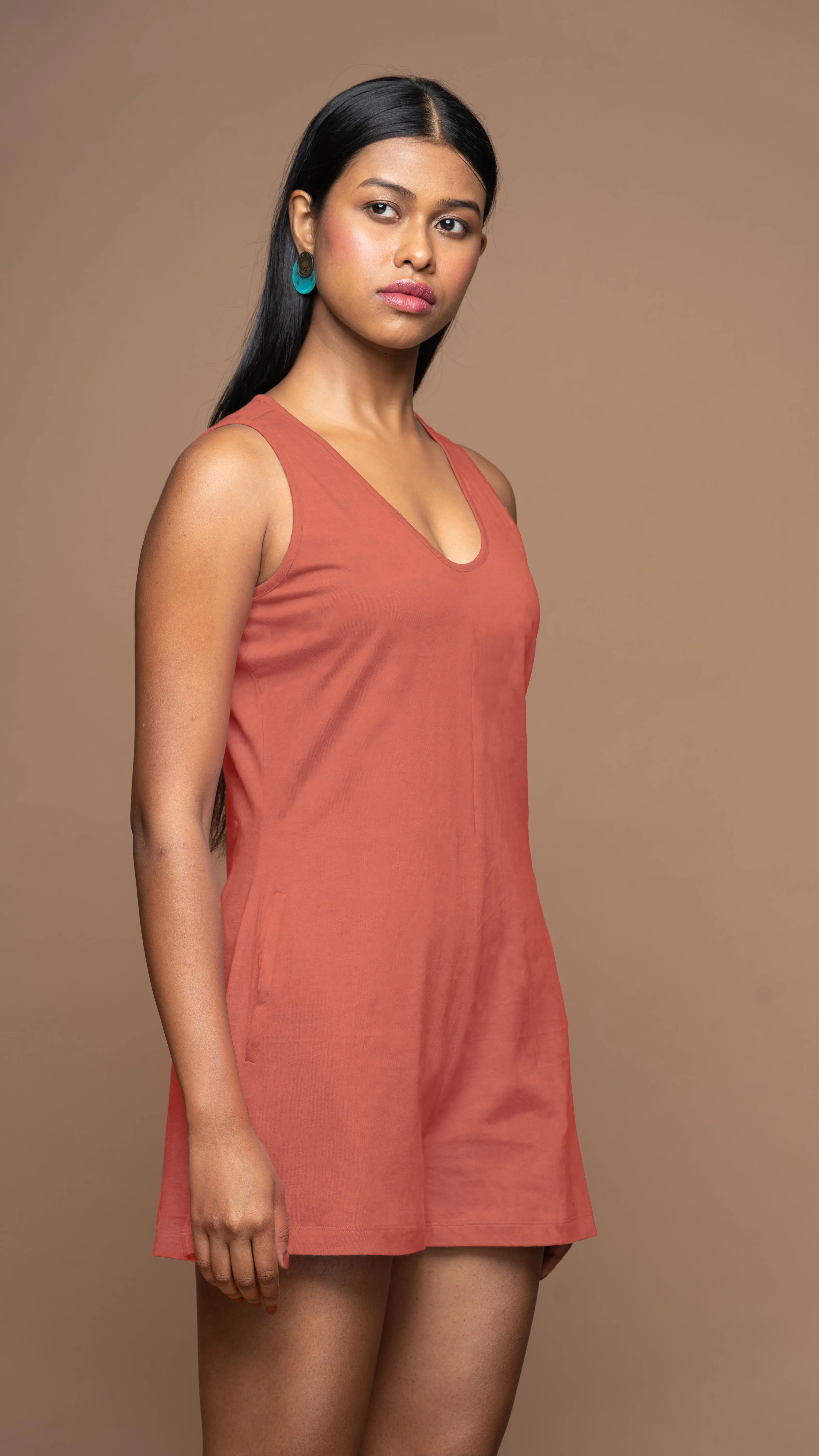 U-Radiance Jumpsuit in Dusty Red
