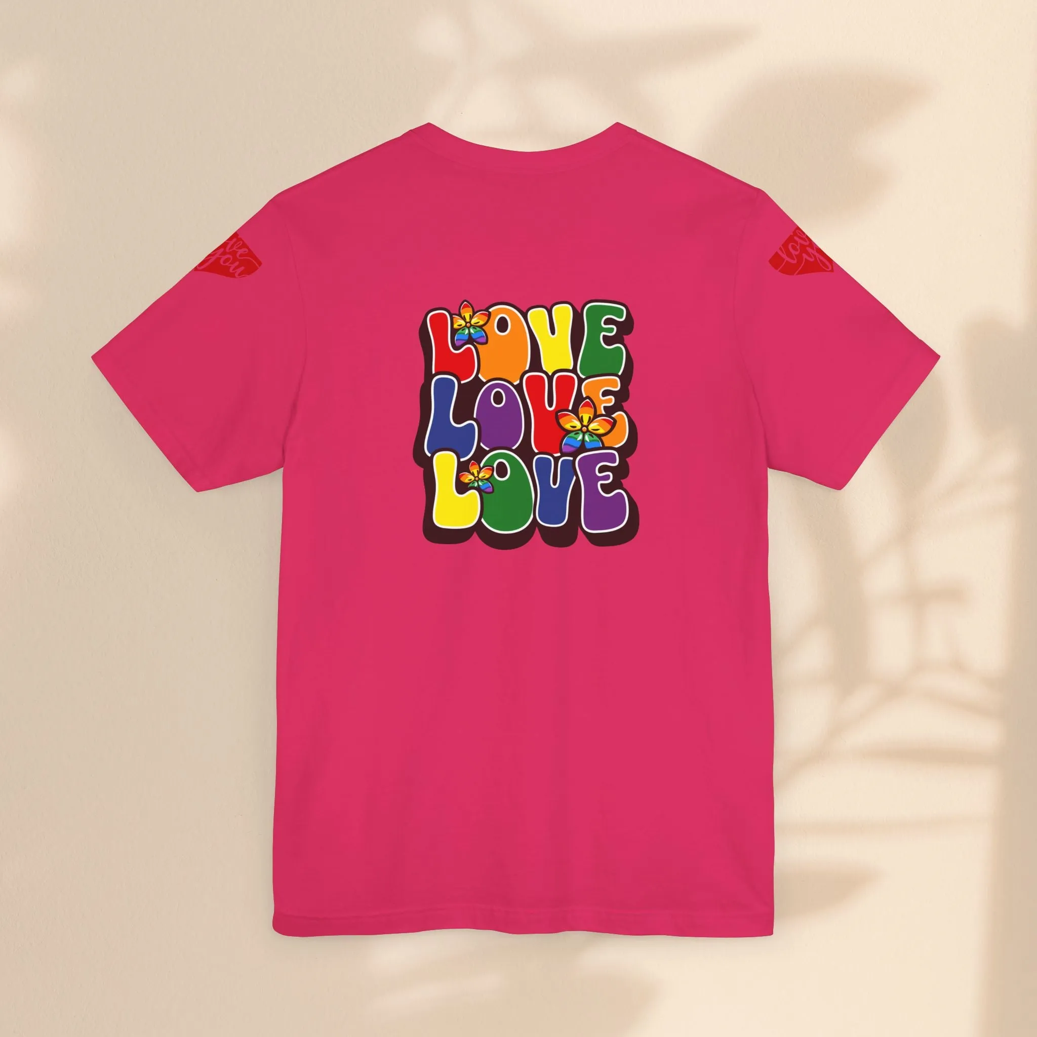 Unisex Jersey Short Sleeve Tee - Love, Love, Love