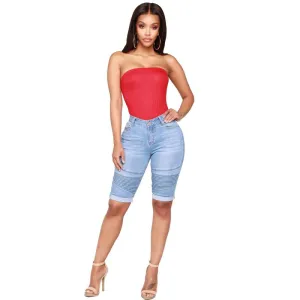 UrbanFlex High-Rise Stretch Biker Jean Shorts