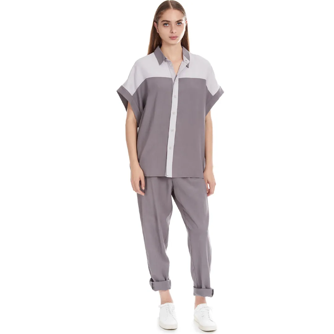 WALKER TOP CHARCOAL GRAY & SILVER MINK