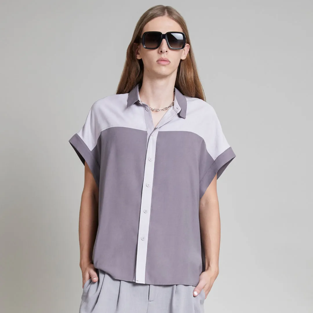 WALKER TOP CHARCOAL GRAY & SILVER MINK