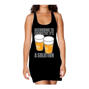 Weird Science Be-Er: It's A Solution Official Women's Long Tank Dress (Black)