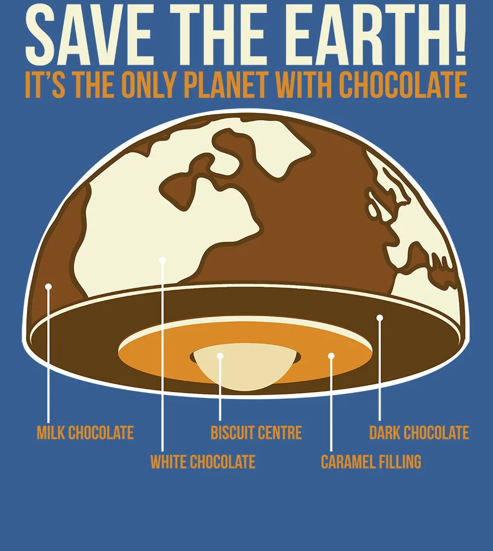 Weird Science Save The Earth - Chocolate Official Ladies T-Shirt (Royal Blue)