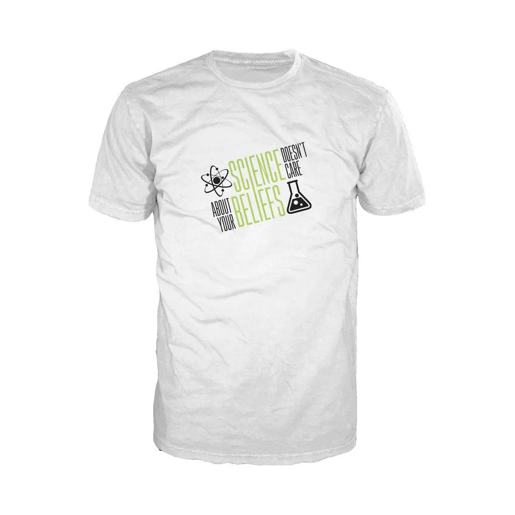 Weird Science Science Doesn't Care Official Men's T-shirt (White)