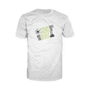Weird Science Science Doesn't Care Official Men's T-shirt (White)