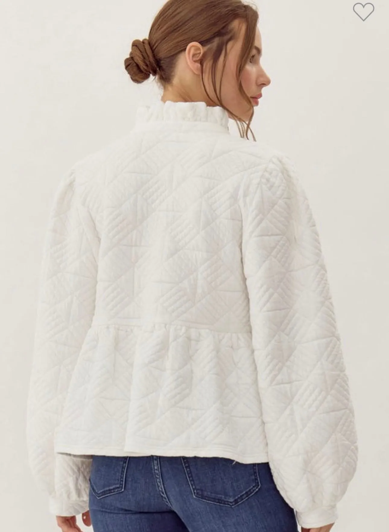 White Quilted Ric Rac Sweater