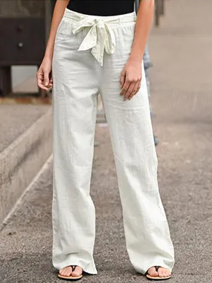White Regular Fit Pants