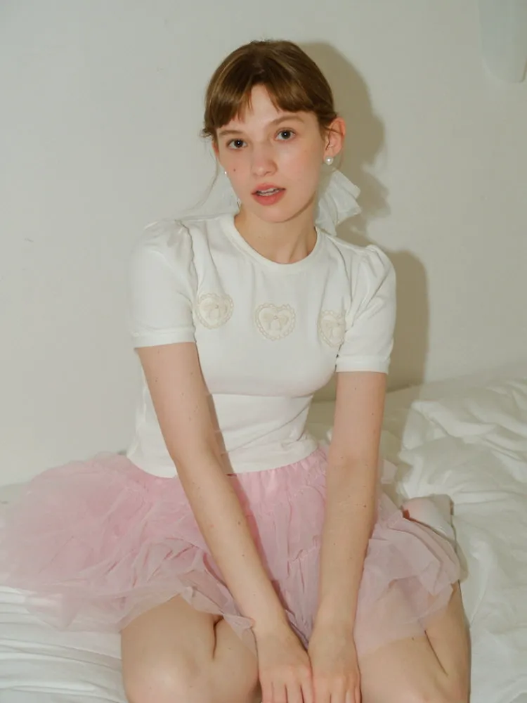 White Sweet Bubble Short Sleeve