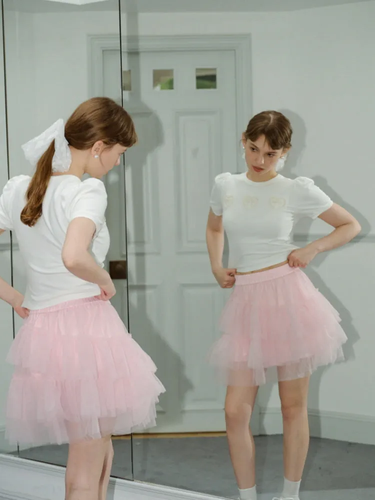 White Sweet Bubble Short Sleeve