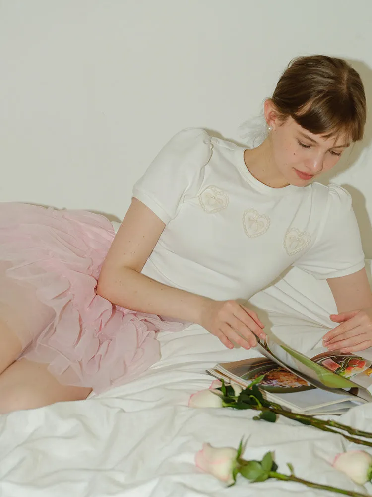 White Sweet Bubble Short Sleeve