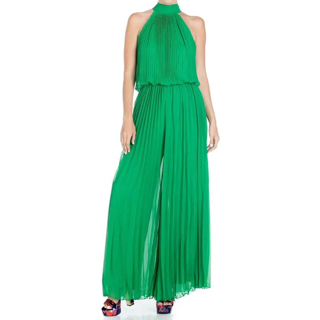 Wild Orchid Pleat Jumpsuit - Emerald