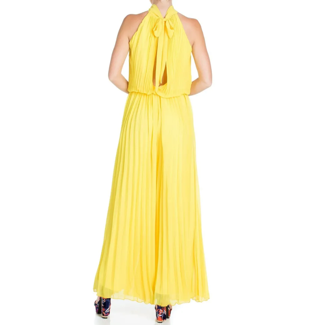 Wild Orchid Pleat Jumpsuit - Yellow