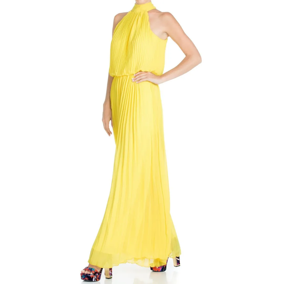Wild Orchid Pleat Jumpsuit - Yellow