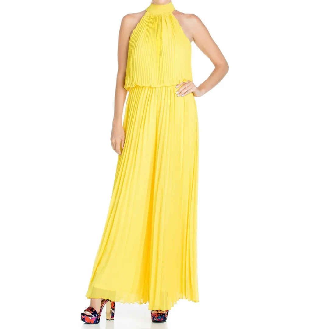 Wild Orchid Pleat Jumpsuit - Yellow