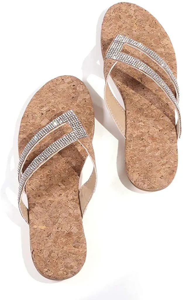 Winsummer Women's Sandals,2021 Comfy Platform Casual Sandal Shoes Summer Beach Travel Shoes Slipper Flip Flops