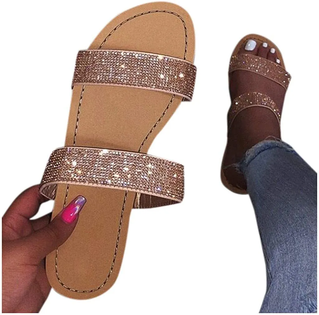 Winsummer Women's Sandals,2021 Comfy Platform Casual Sandal Shoes Summer Beach Travel Shoes Slipper Flip Flops